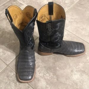 Crocodile skin boots